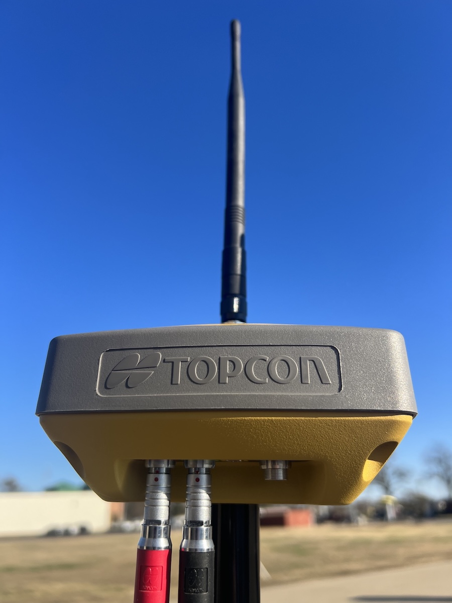 Topcon positioning receiver with GNSS antenna in the field, Marked Tree, AR Topcon positioning receiver with GNSS antenna in the field, Marked Tree, AR